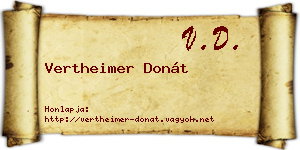 Vertheimer Donát névjegykártya